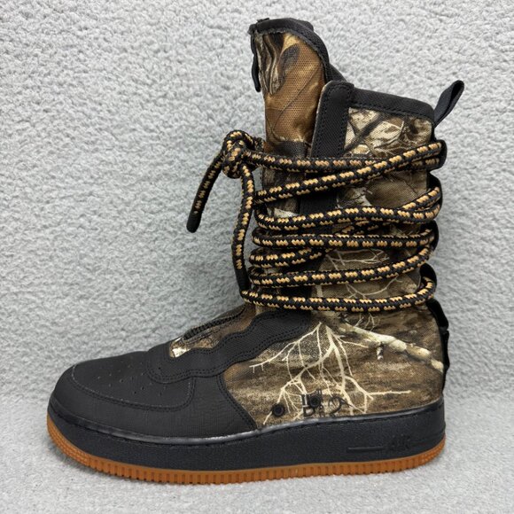 Nike Air Force 1 High Mens 9.5 Shoes Black Camo SF Realtree Zip 2019 Sneakers - Picture 2 of 12